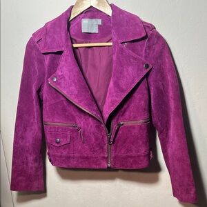 Vibrant Pink Leather Jacket